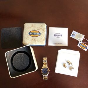 Ladies Two-Tone Notre Dame Fossil Watch